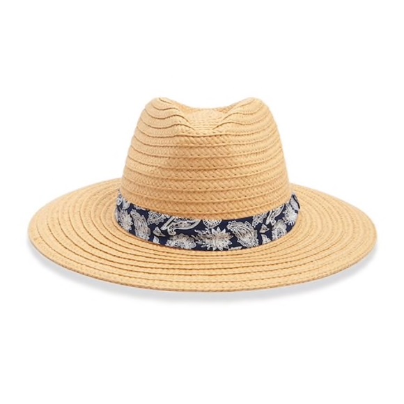 BNWT Paisley Trim Straw Hat - Picture 2 of 5